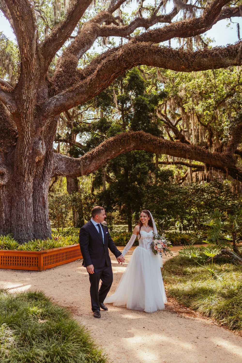 Washington Oaks Gardens State Park Wedding in Palm Coast, Florida. Bride and groom wedding photography portraits.