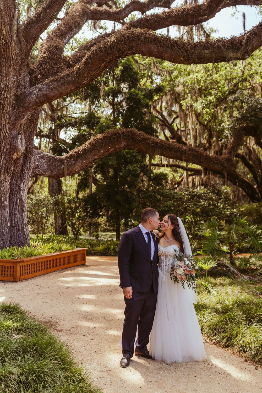 Washington Oaks Gardens State Park Wedding in Palm Coast, Florida. Bride and groom wedding photography portraits.