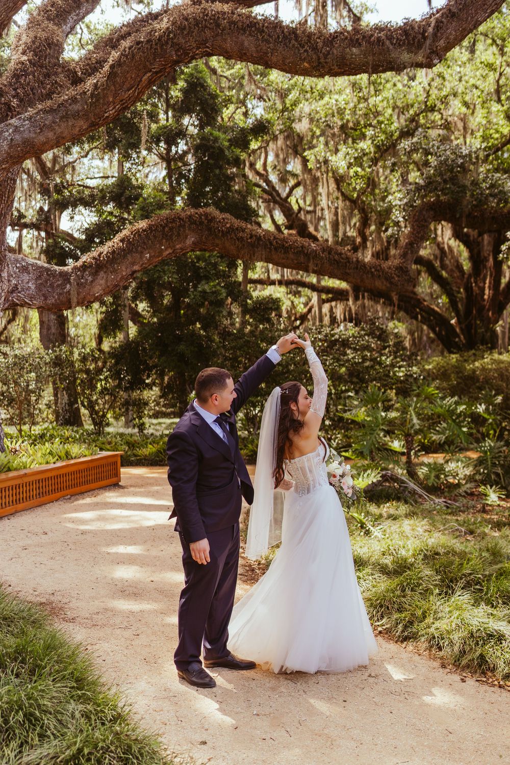 Washington Oaks Gardens State Park Wedding in Palm Coast, Florida. Bride and groom wedding photography portraits.
