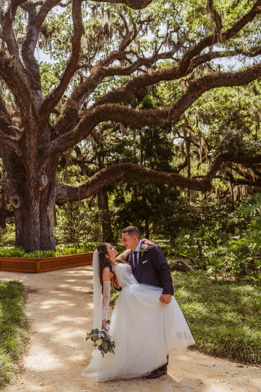 Washington Oaks Gardens State Park Wedding in Palm Coast, Florida. Bride and groom wedding photography portraits.
