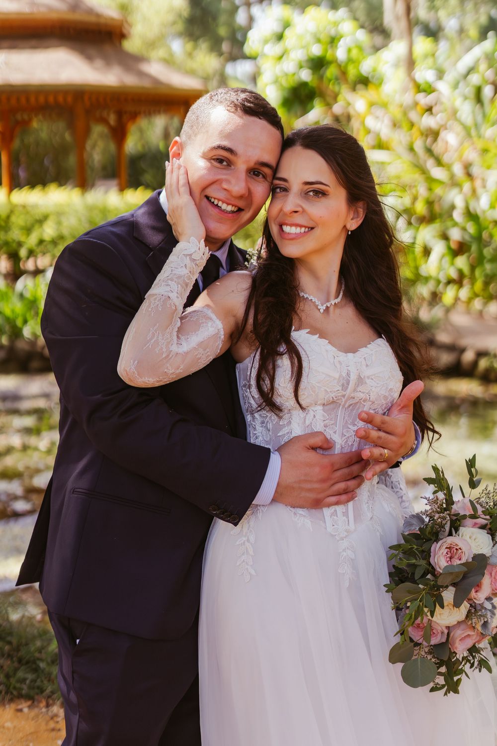 Washington Oaks Gardens State Park Wedding in Palm Coast, Florida. Bride and groom wedding photography portraits.