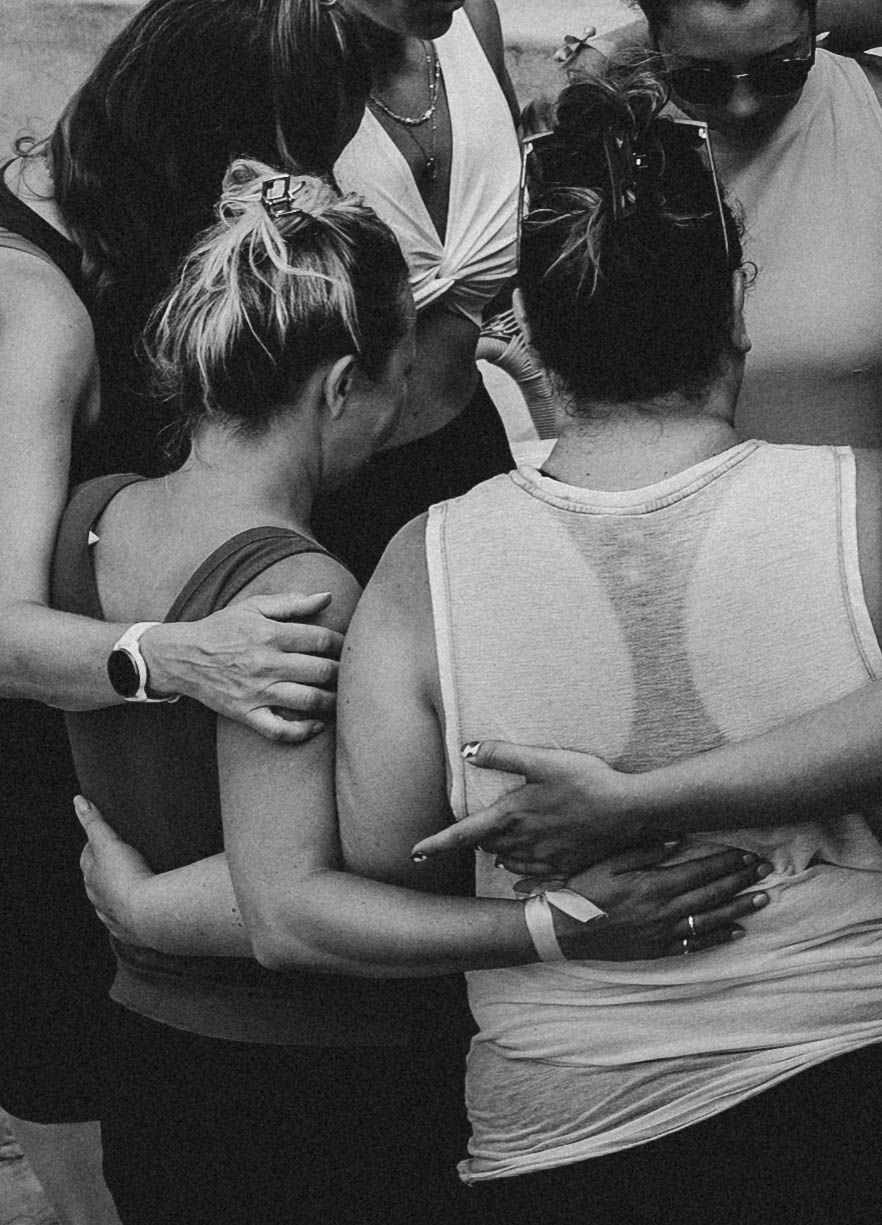 group hug of women on wellness retreat in Ibiza, photography of wellbeing retreat