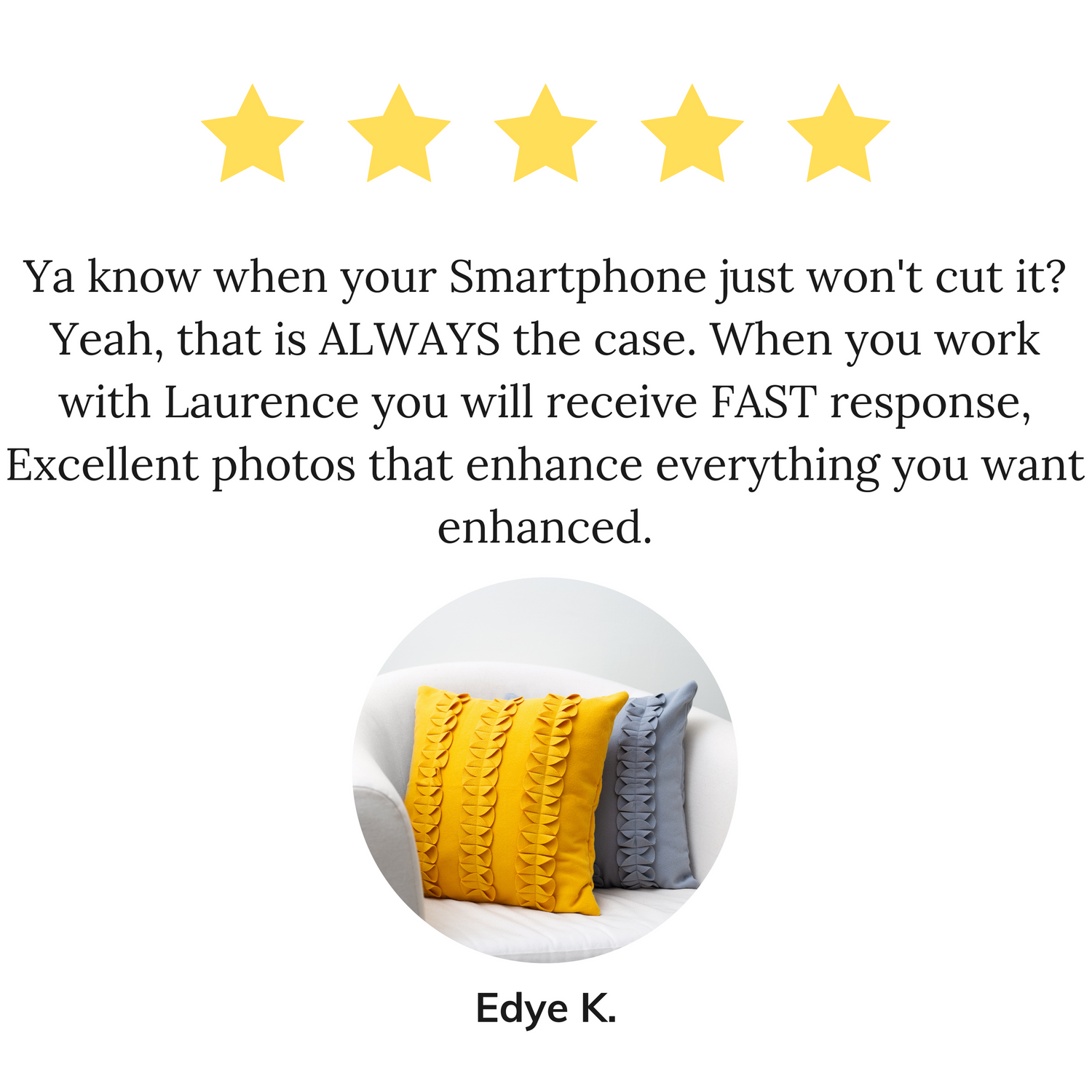 Google Review of Boswell Photography in Draper Utah Product Photography