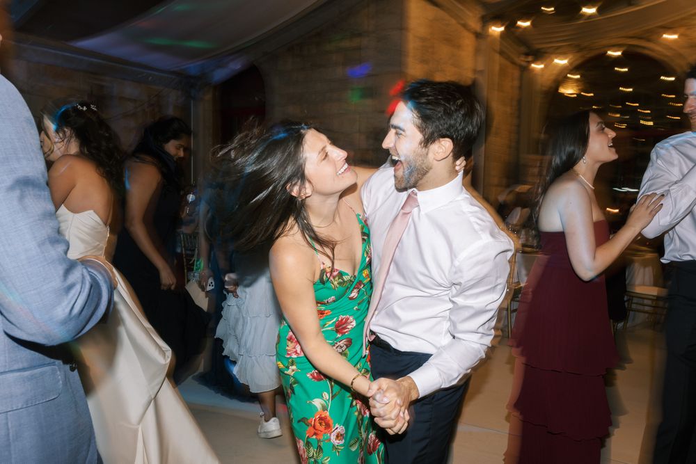 Guests dancing on a lively wedding dance floor at Forte da Cruz in Cascais Portugal