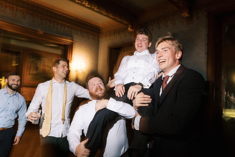 Wedding party moments captured by Portugal wedding photographer at Forte da Cruz