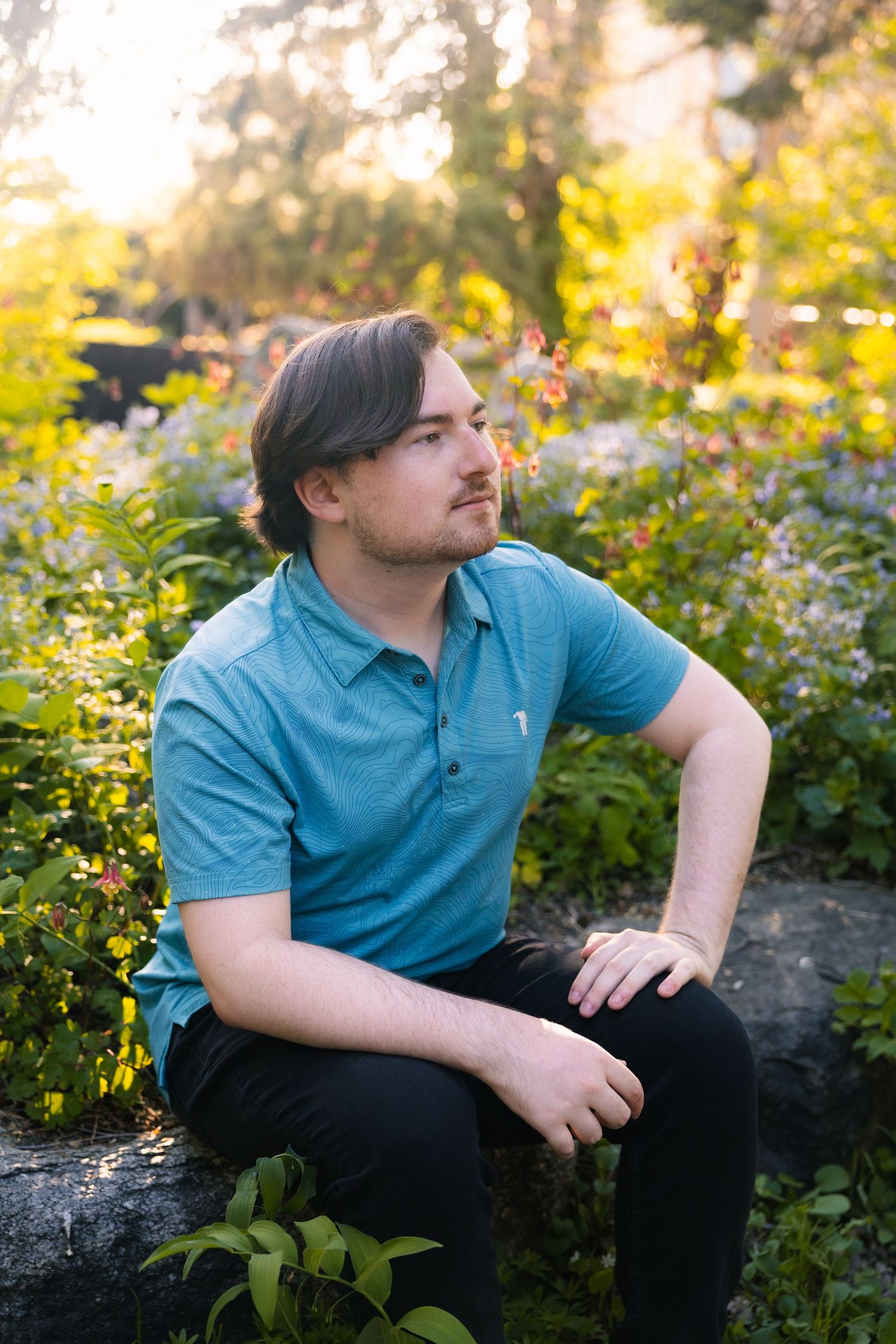 best locations for high school senior yearbook photos in madison wi allen centennial garden sitting on bench flowers landscaped beautiful