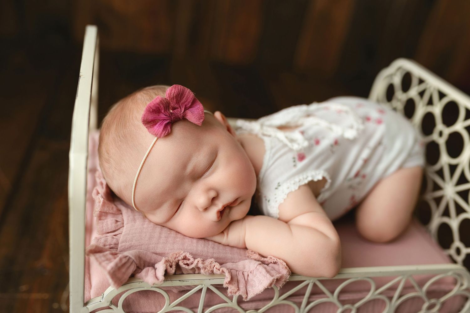 baby in a bed. Greenville sc newborn photographer, Easley sc newborn photographer, Greenville SC newborn, Newborn photographer near