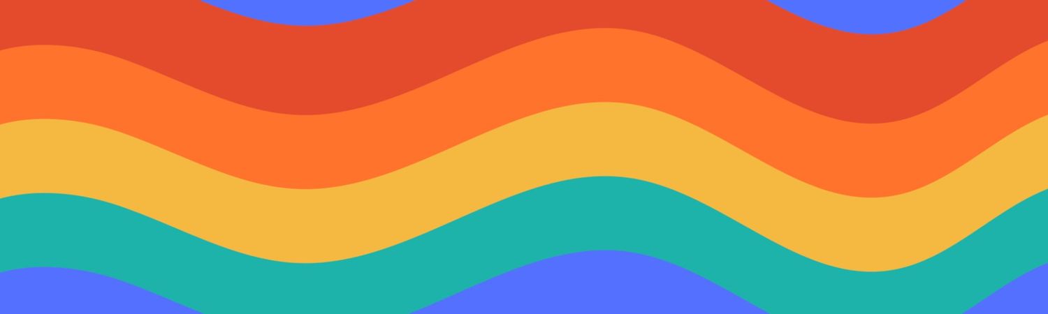 Colorful rainbow waves pattern design on white background.