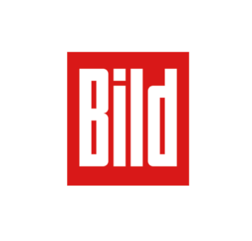 White "Bild" text logo on a red square background.