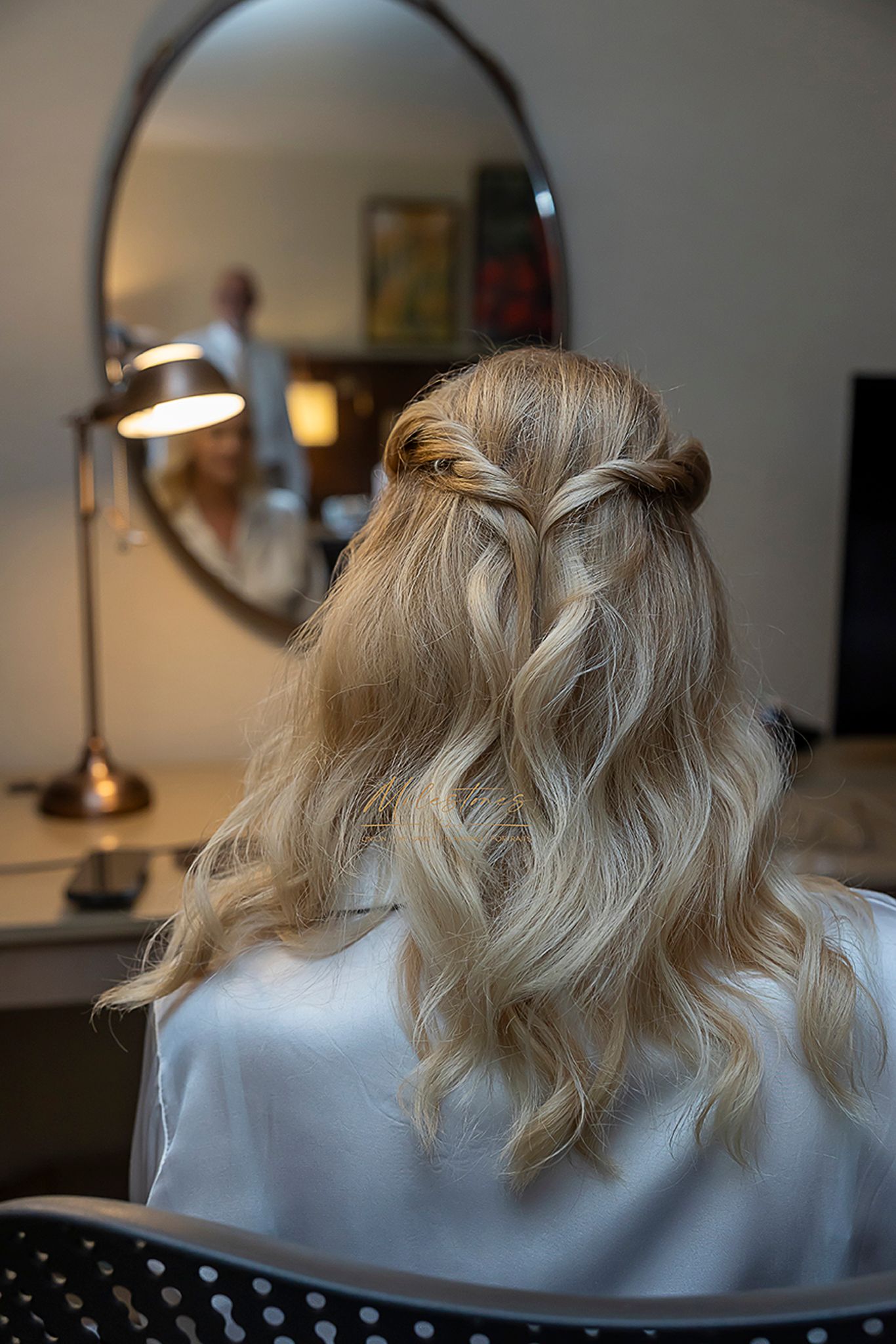 Bride wanted half up with waves