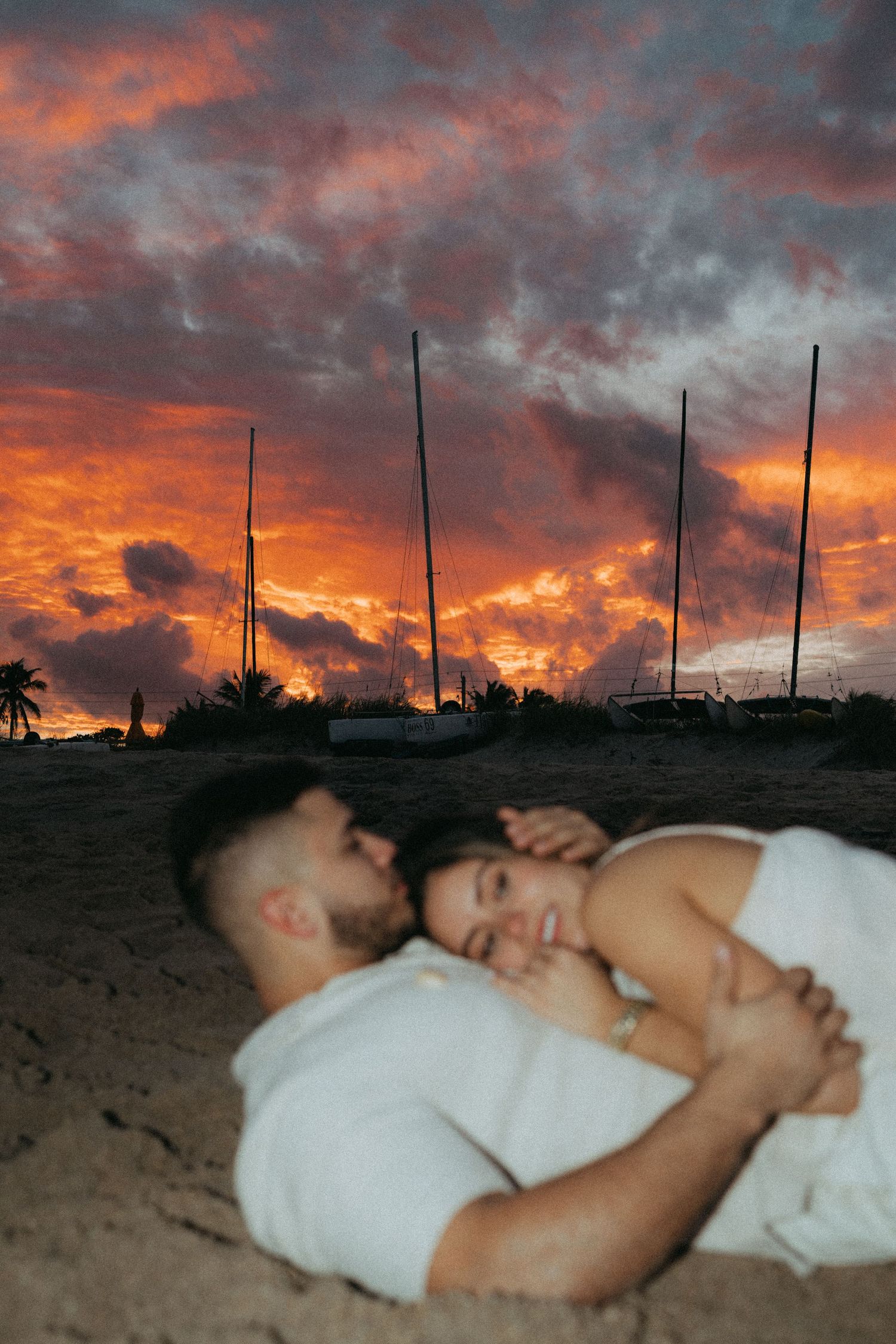 Fun at the beach celebrating love and an engagement.