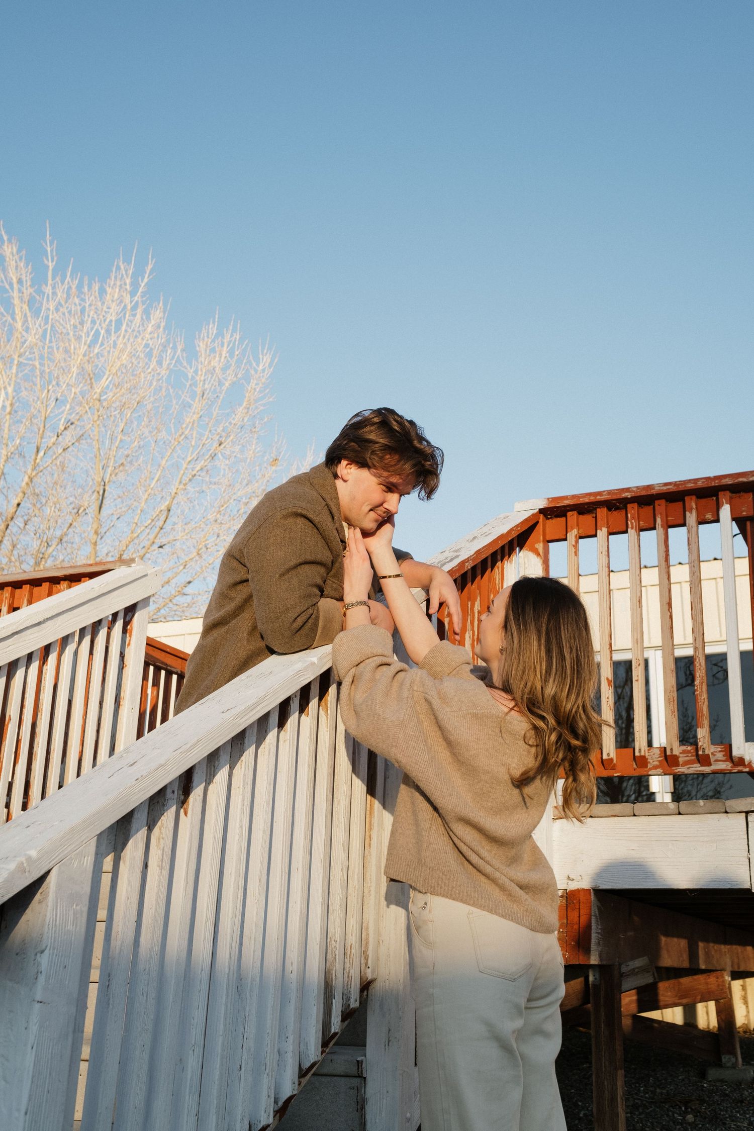 Playful engagements on Utah's frozen lake.