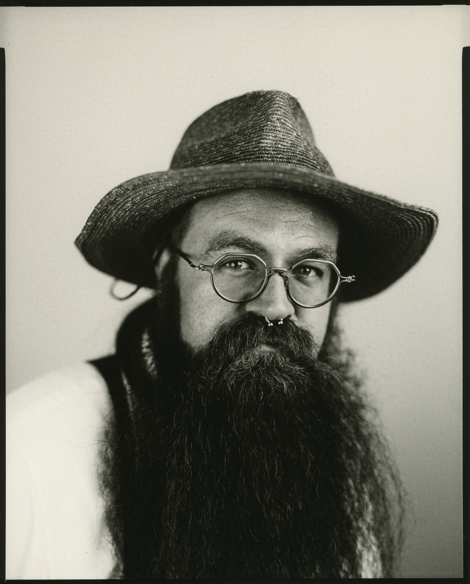 Black and white positive reversal portrait. Flying Camera Studio, Seattle, Washington