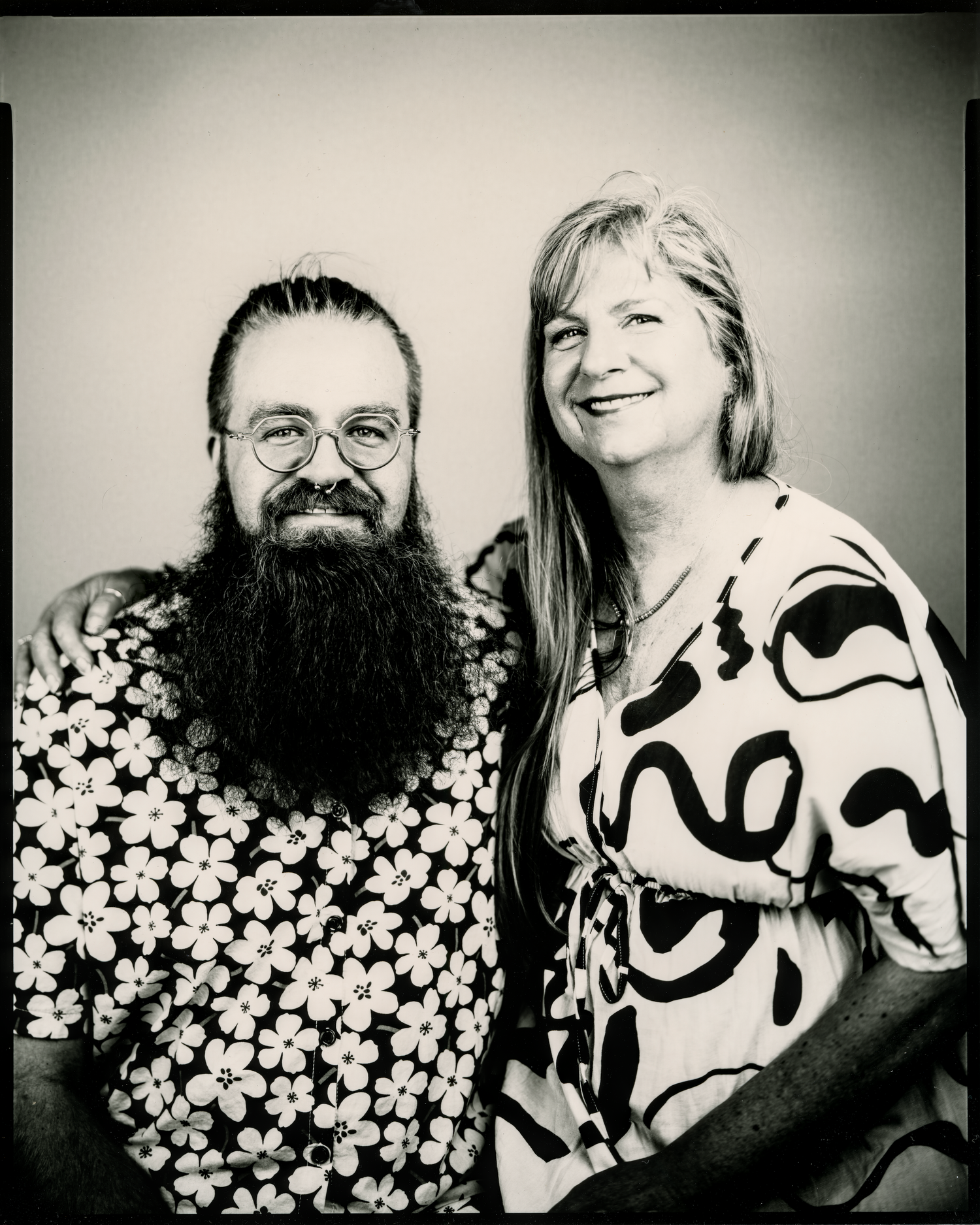 Black and white positive reversal portrait. Flying Camera Studio, Seattle, Washington