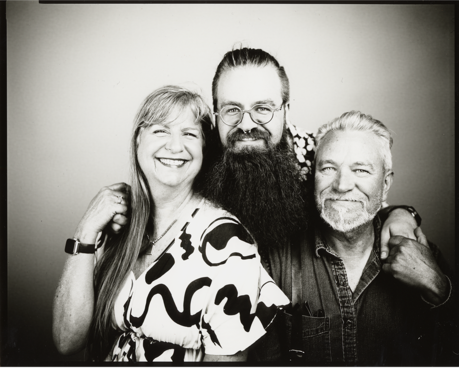 Black and white positive reversal portrait. Flying Camera Studio, Seattle, Washington