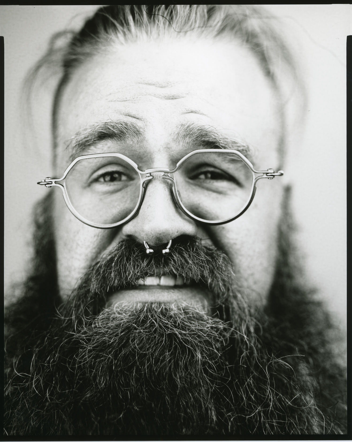 Black and white positive reversal portrait. Flying Camera Studio, Seattle, Washington
