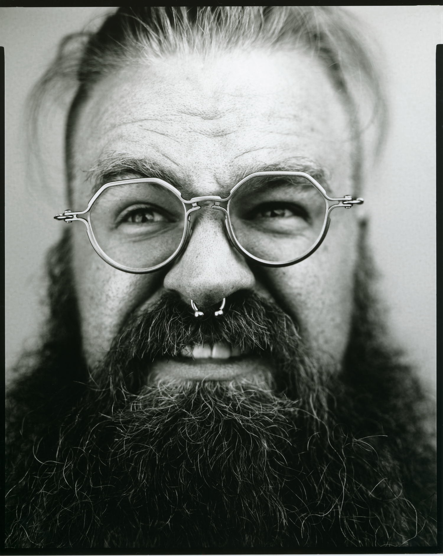 Black and white positive reversal portrait. Flying Camera Studio, Seattle, Washington