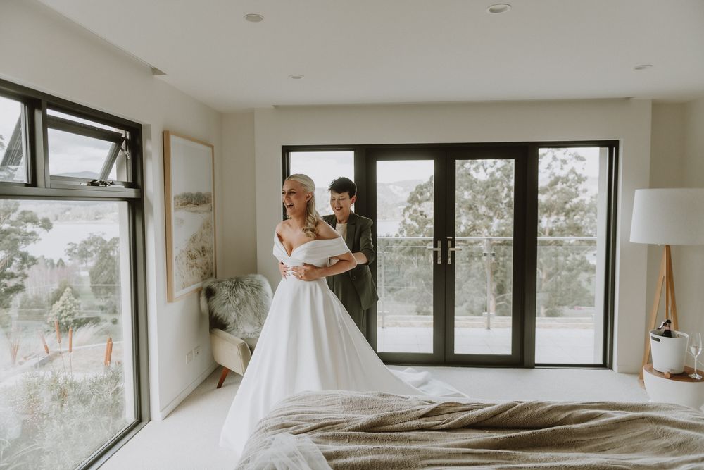 A country Elopement at Alto BnB in Franklin, Tasmania. Captured by wedding photographer Joss Jensen