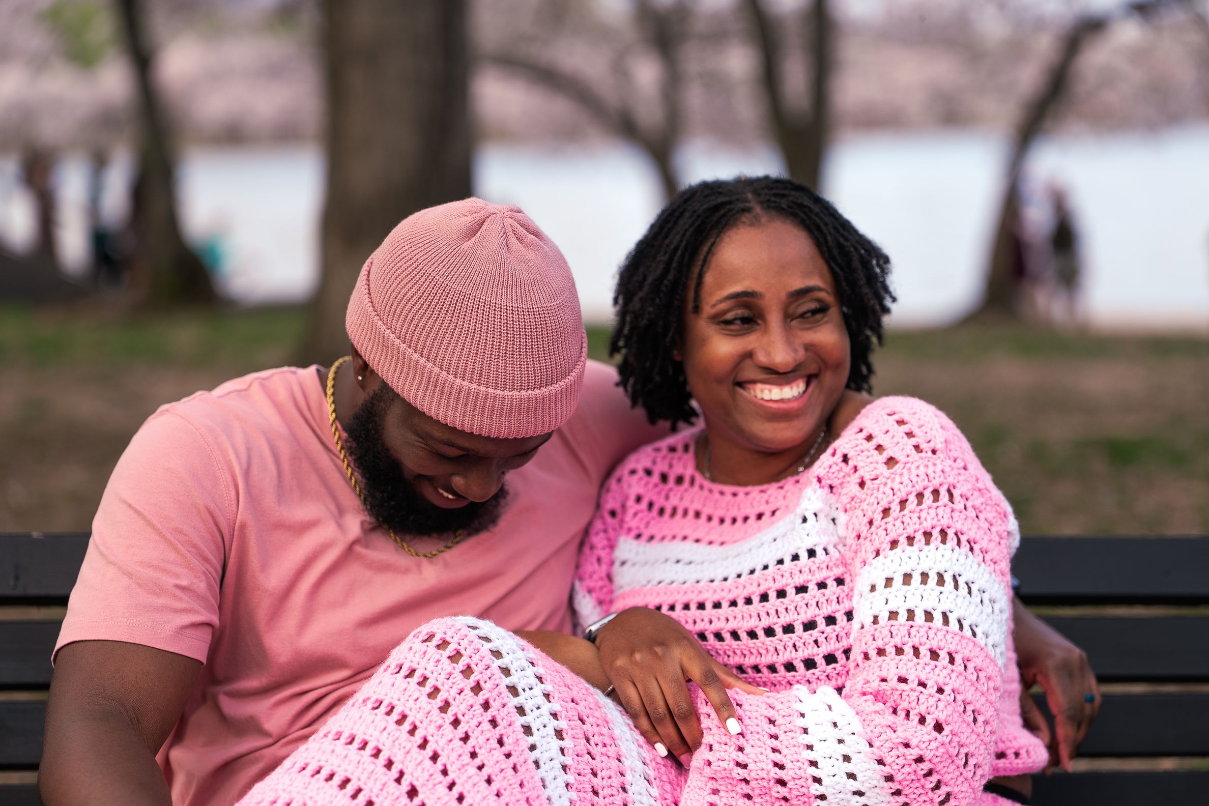 couple in pink