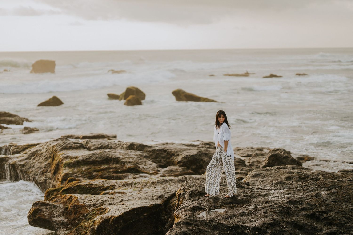 Solo lifestyle photography in Bali at Mengening beach
