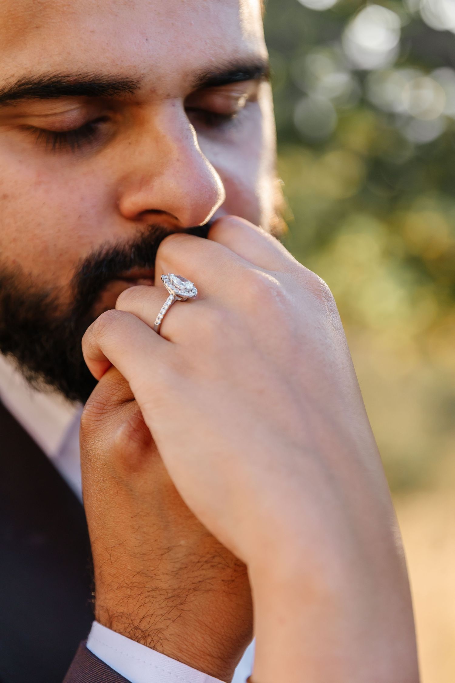 engagement photos after surprise proposal in Kelowna bc with light and airy pictures of the couple in a romantic setting