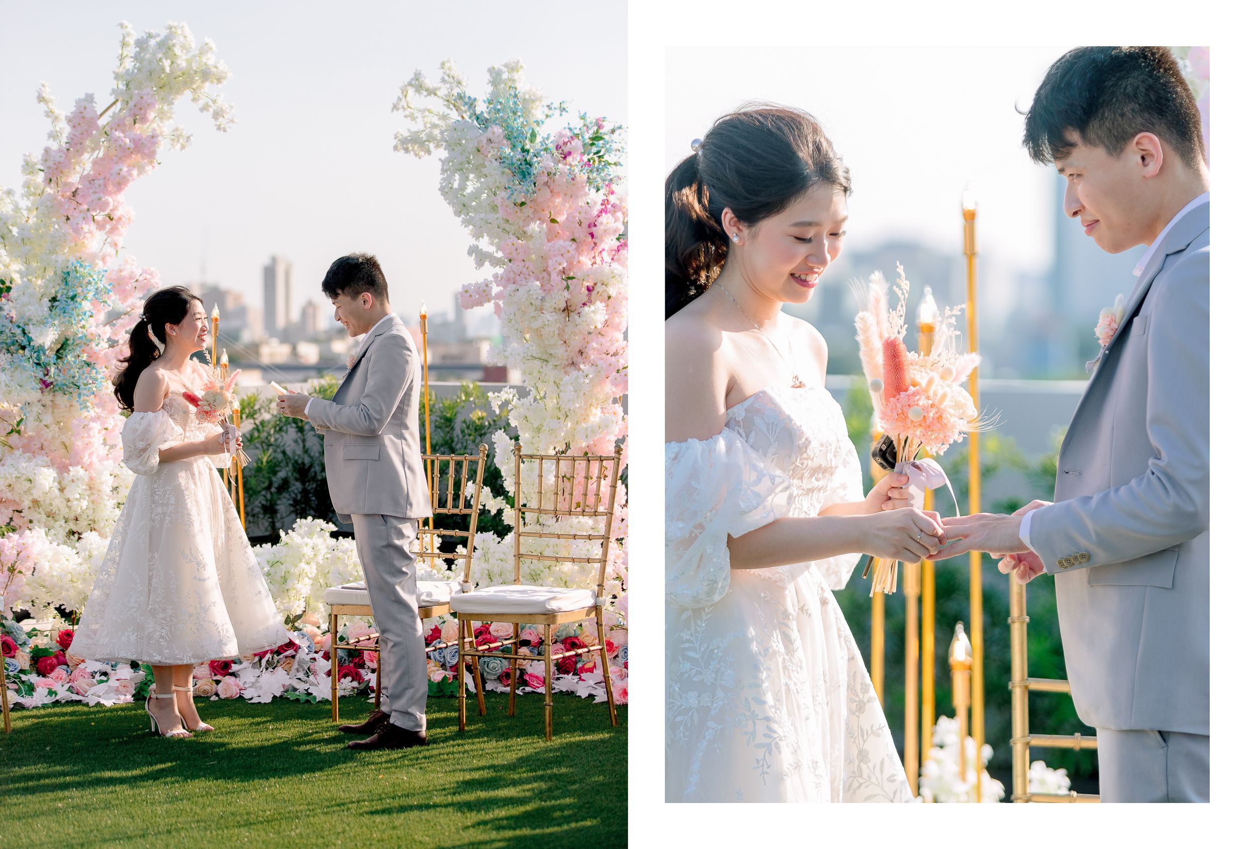 Kyle & Rowena | Pastel Rooftop Wedding