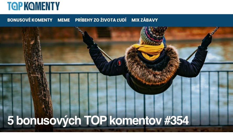 A compilation banner showing five different outdoor scenes with text overlay reading '5 bonusovych TOP komentov #354'.
