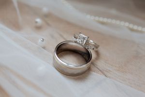 Wedding rings captured in detail by Moncton photographer. Classic wedding portraits in Riverview NB with light and airy tones.