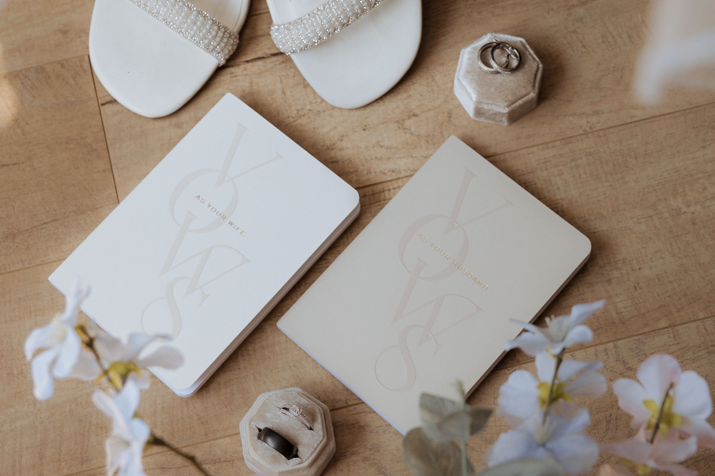 flat lay details fine art wedding photography Moncton light and airy photographer vibrant wildflower spring wedding in New Brunswick luxury
