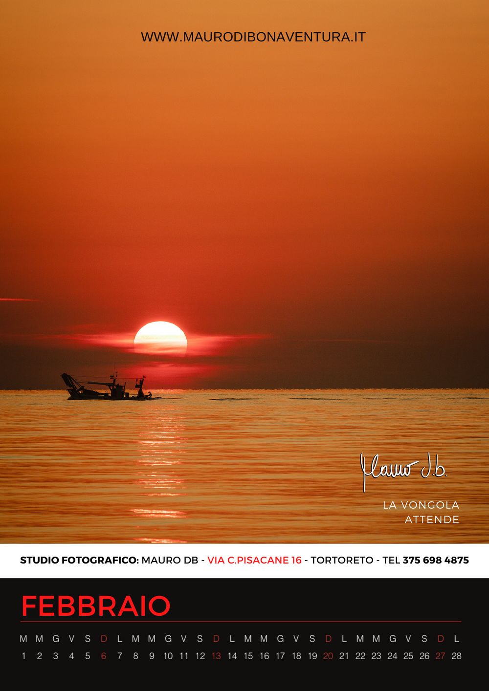 Silhouette of small boat against dramatic orange sunset over calm ocean waters.