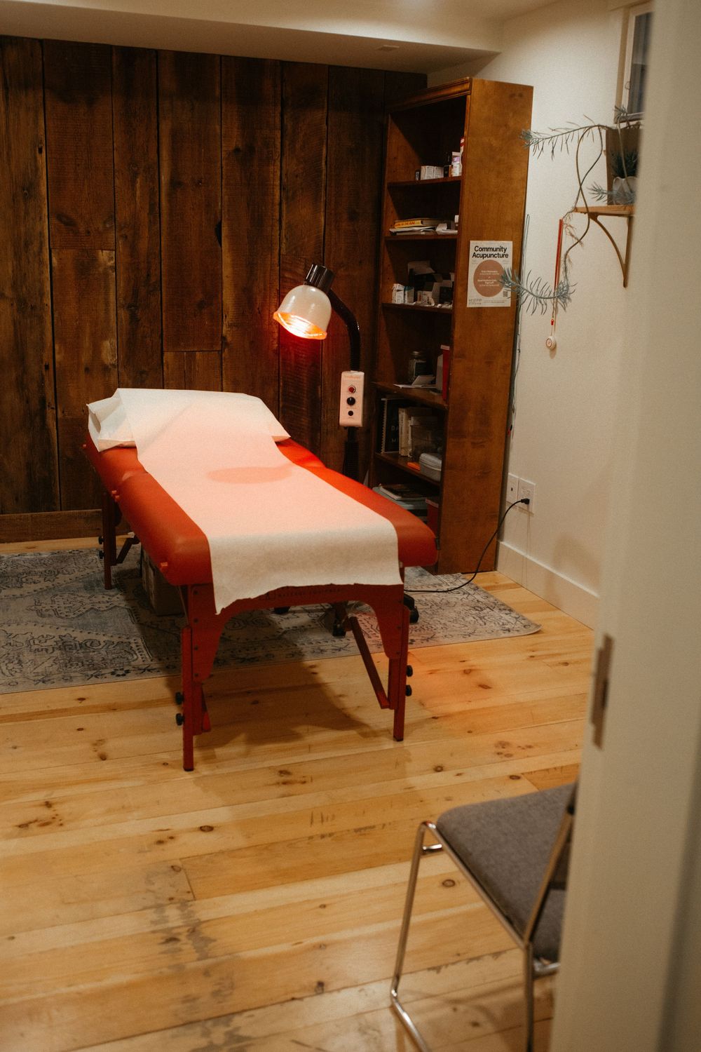 Interior photo displaying the studio where the clients receive acupuncture at this small business in the West End in Portland, Maine.