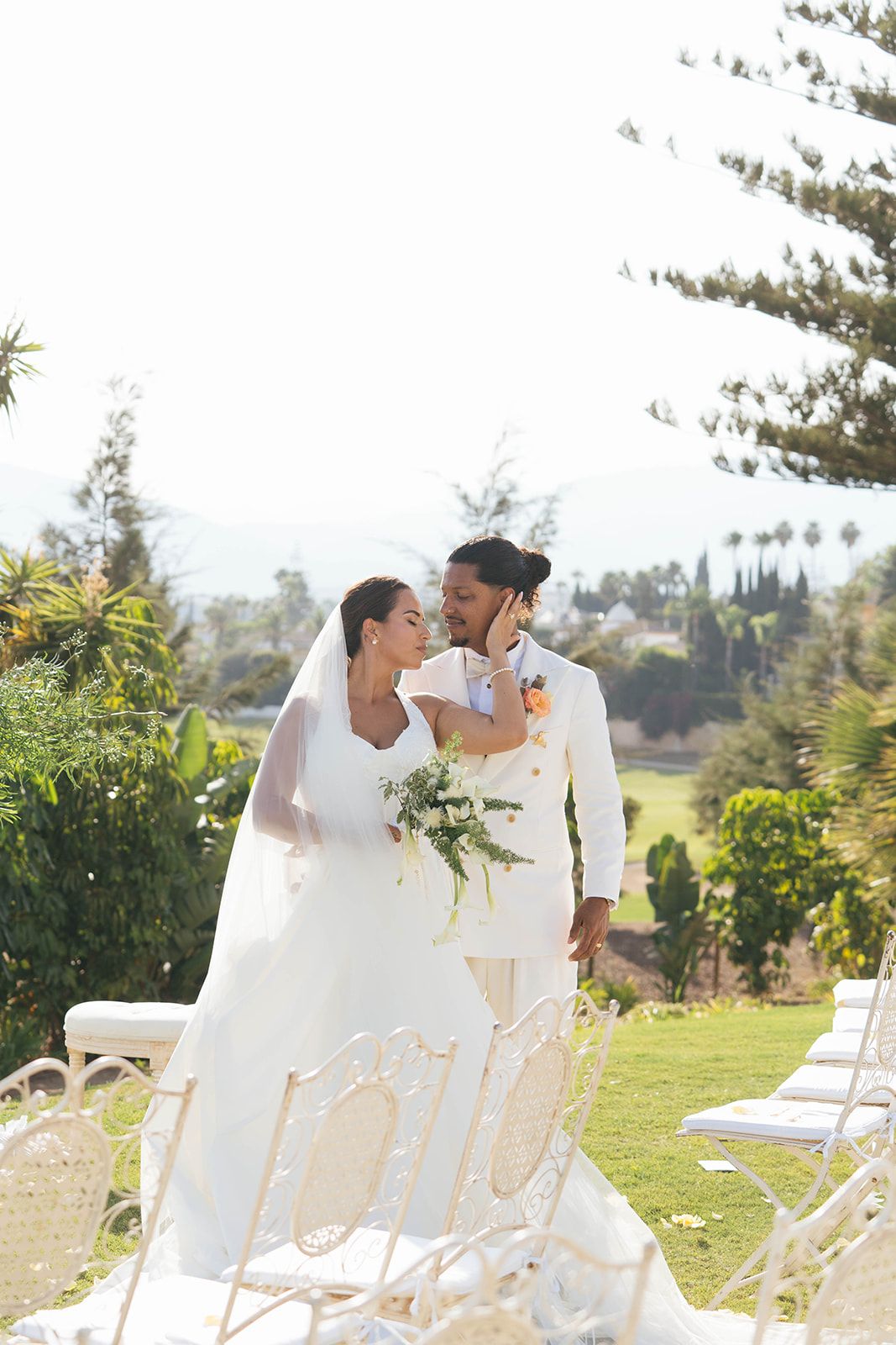 Stunning couple in Malaga, destination wedding.