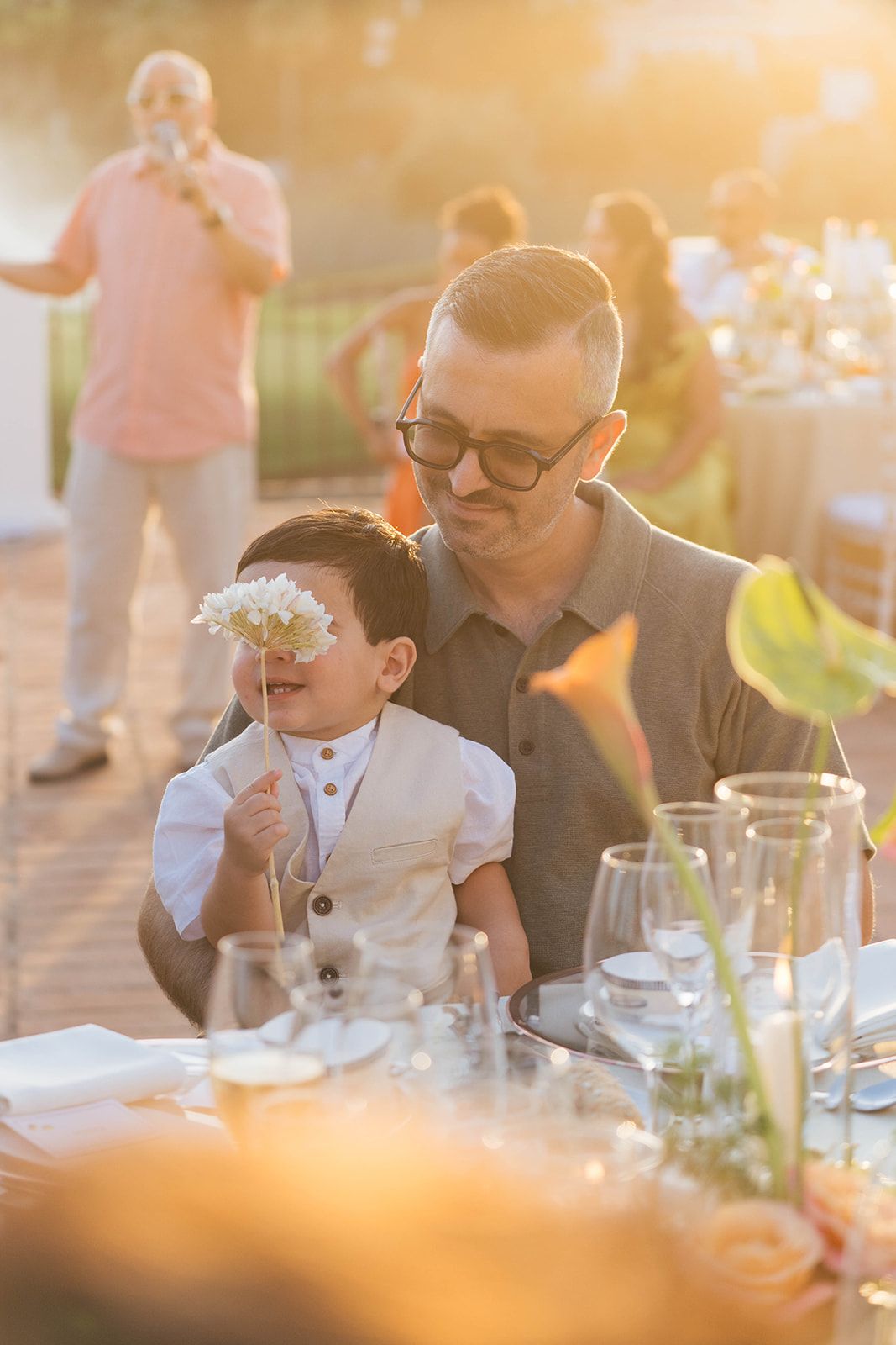 Wedding guests enjoying their dinner