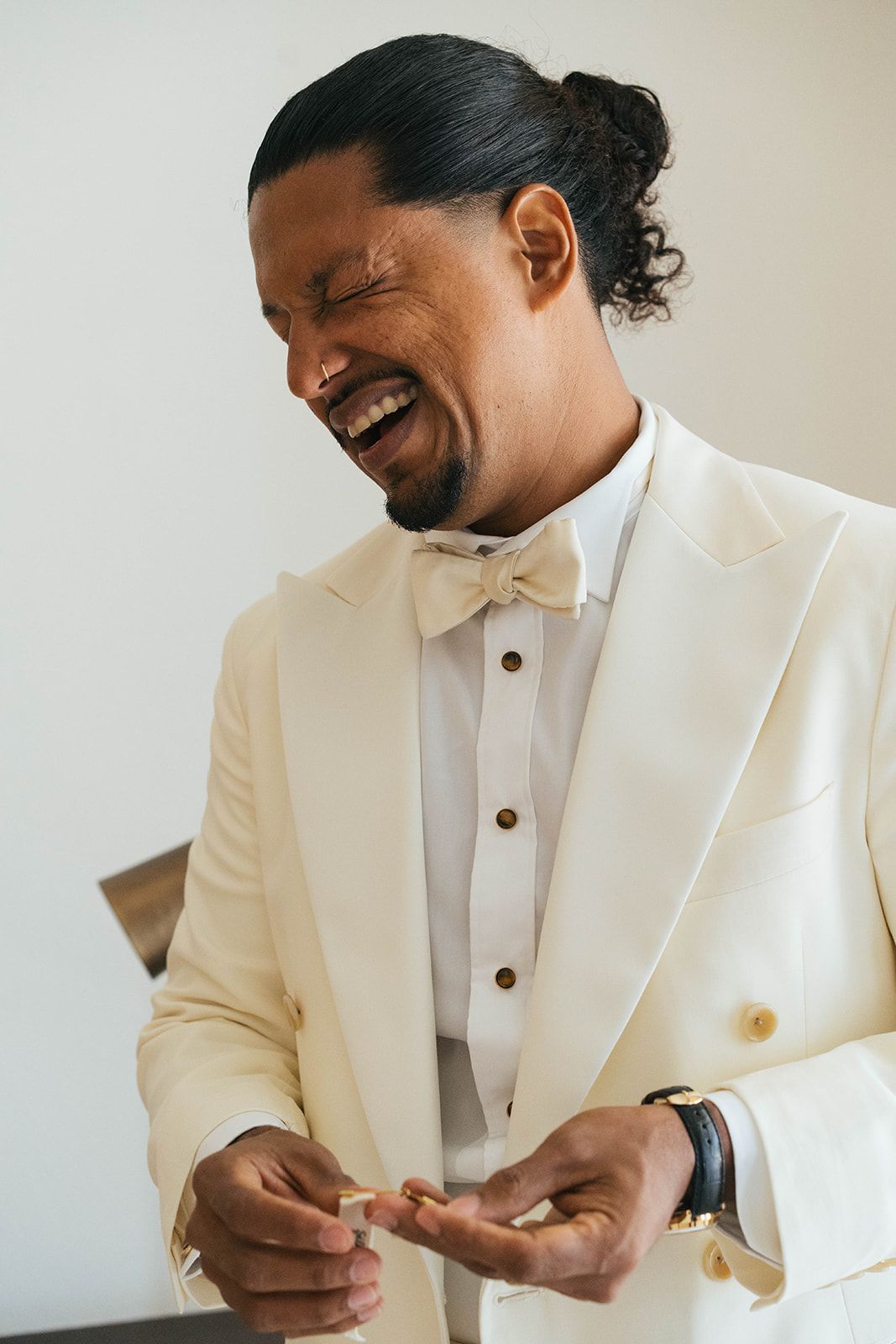 Emotional groom