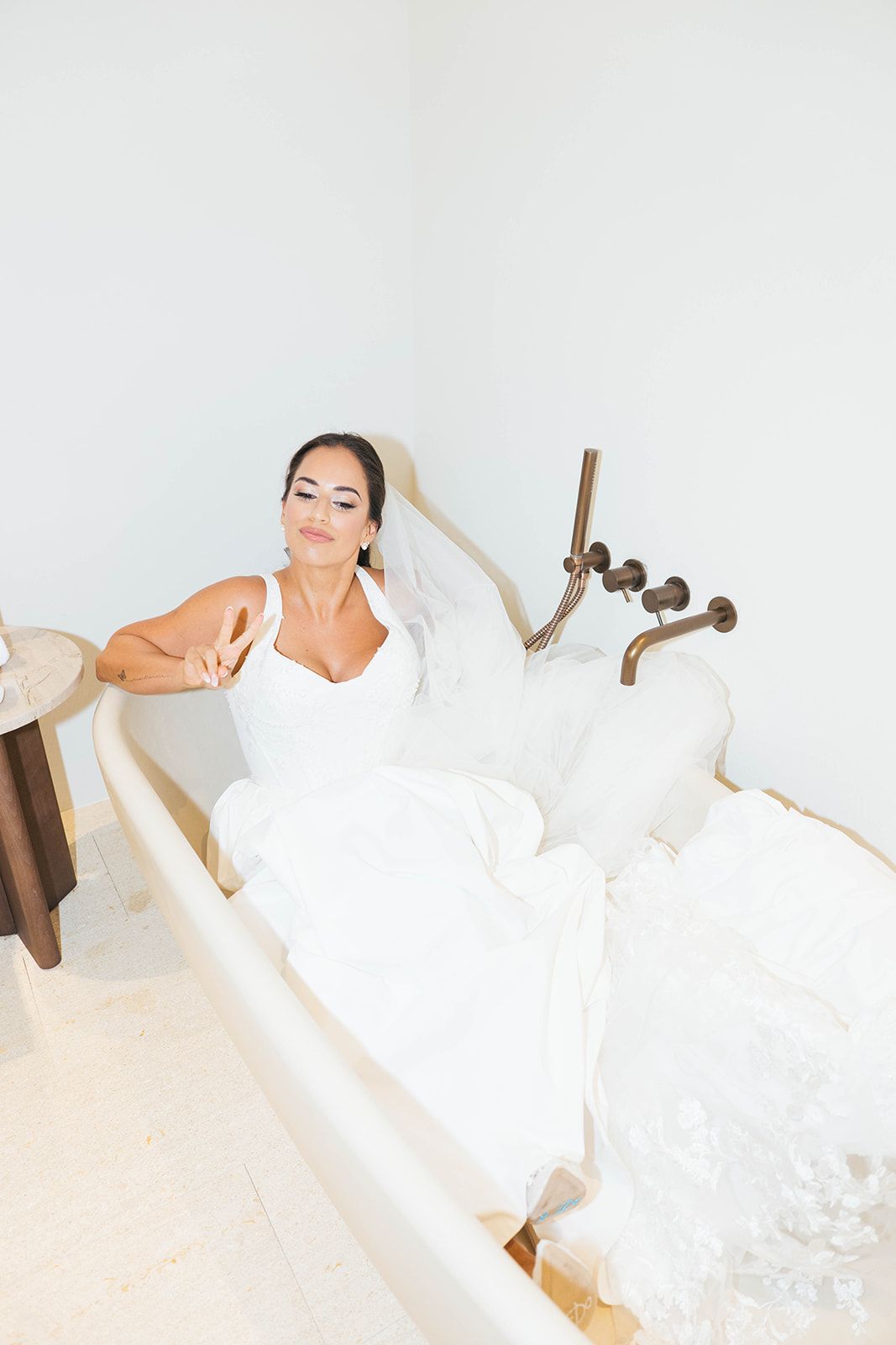 Bride in a bathtub