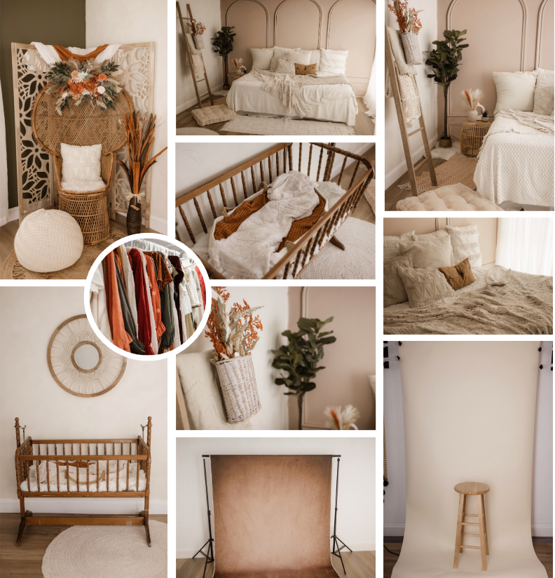 boho, modern, studio rental, photography rental, newborn photography guntersville, al