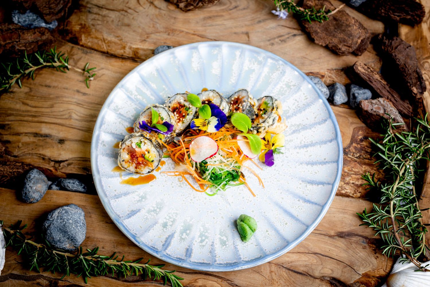 The best sushi in Marbella at Nikki Beach Club, captured by Roberto Centurión, food photographer in Málaga and Nerja, Costa del Sol.