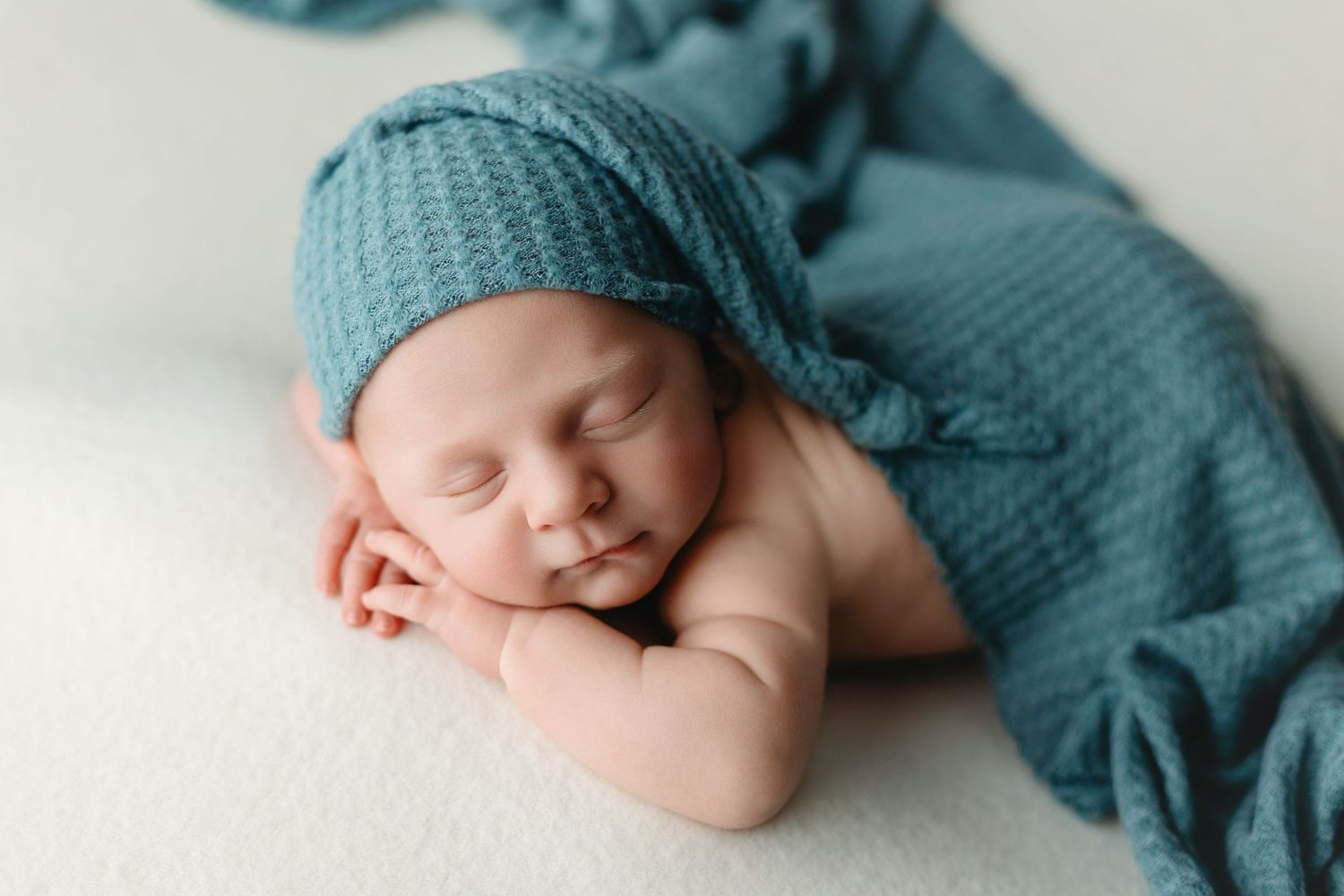 A beautiful newborn boy wearing blue. Greenville SC newborn photographer, Easley SC newborn photographer