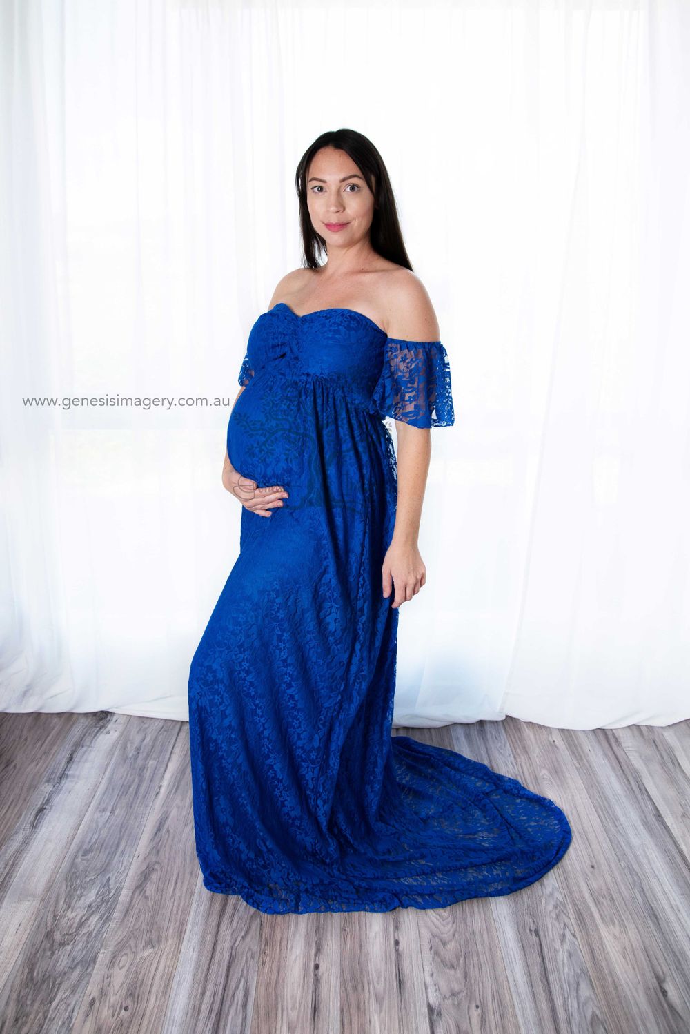 Studio maternity photography Gold Coast using professional lighting and styling.