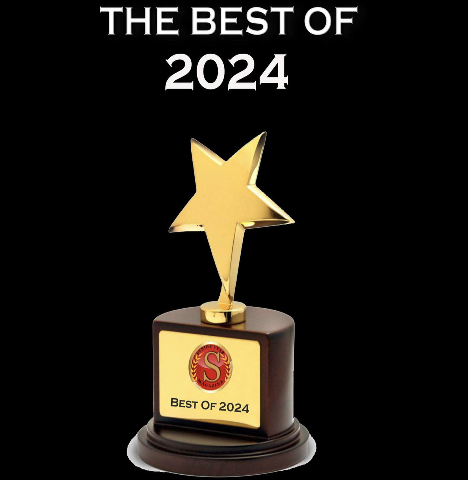 A golden star trophy award on a black base with text reading 'The Best of 2024' above it.