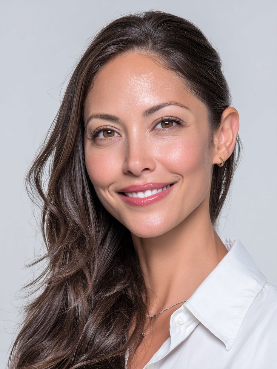 Professional headshot series showing warm smiles and confident expressions against a light background.