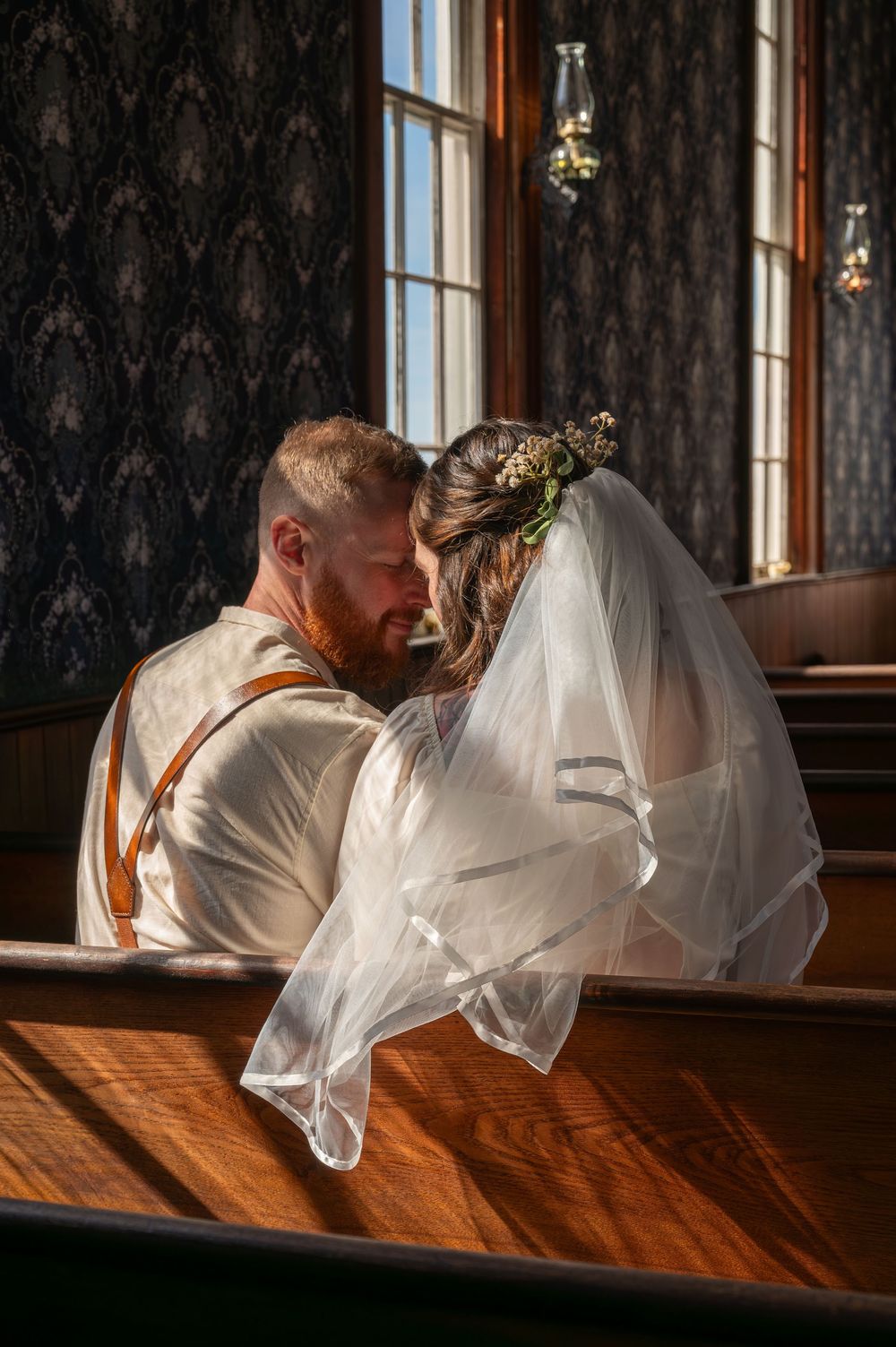 Elegant outdoor wedding ceremony in Indiana with bride and groom exchanging vows