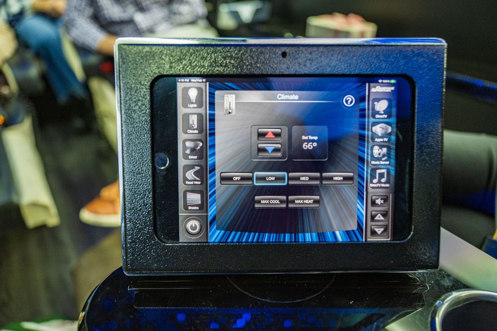 Shot of the cab control screen in the Ski Lift Limo by Denver Hospitality, Travel & Tourism photographer Captain Colorado Photography.