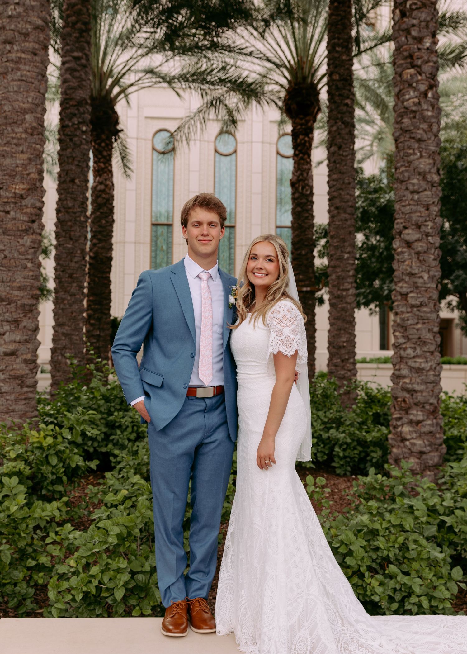 Arizona wedding day temple photos.