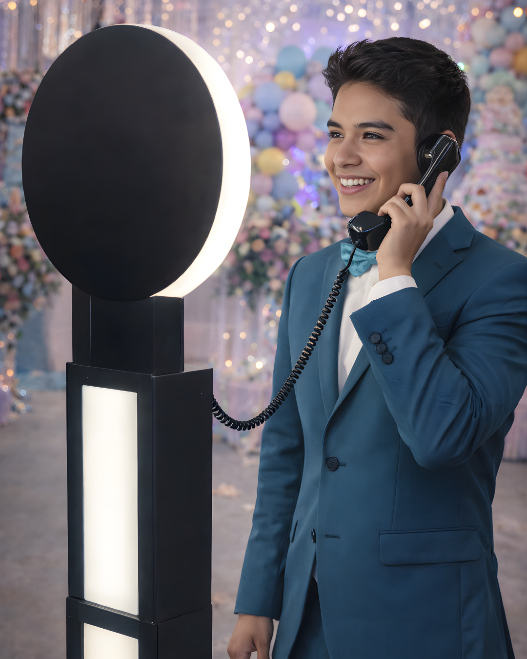 Video Booth profesional con iluminación LED ideal para bodas y XV años