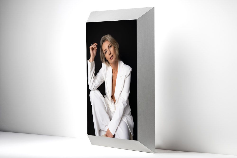 Elegant acrylic portrait wall art modern gallery style display