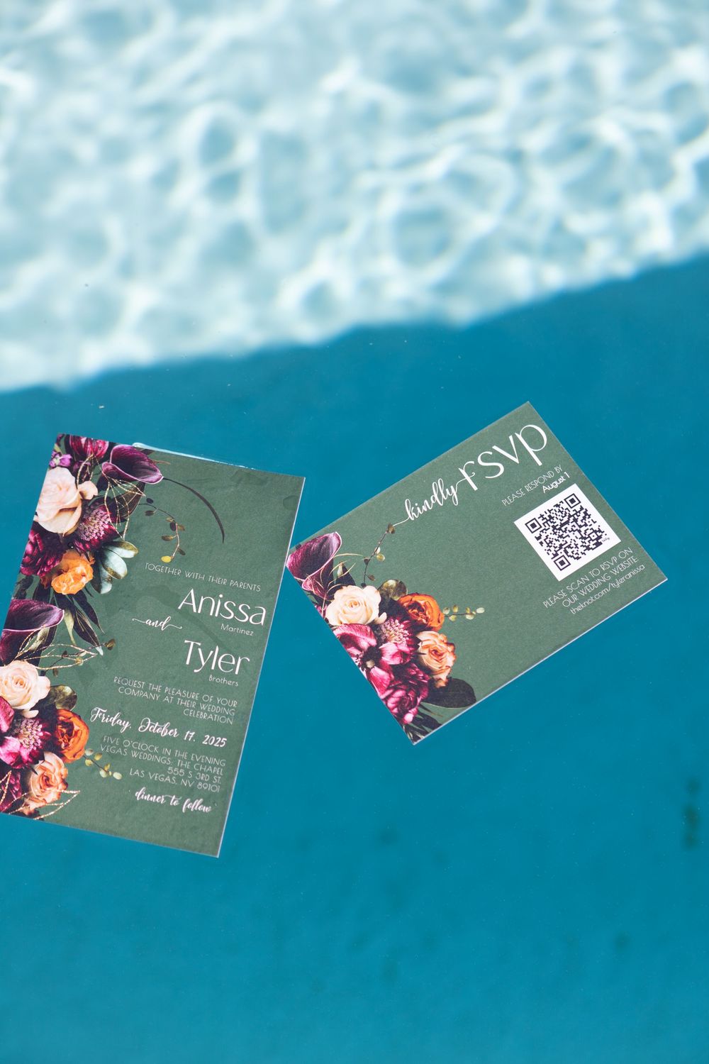 Invitation detail shot for Las Vegas wedding
