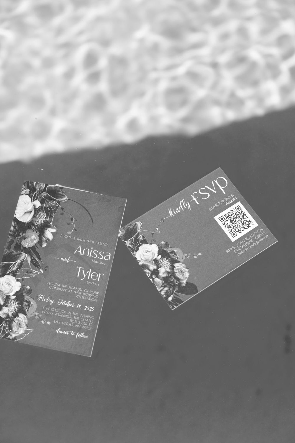 Invitation detail shot for Las Vegas wedding
