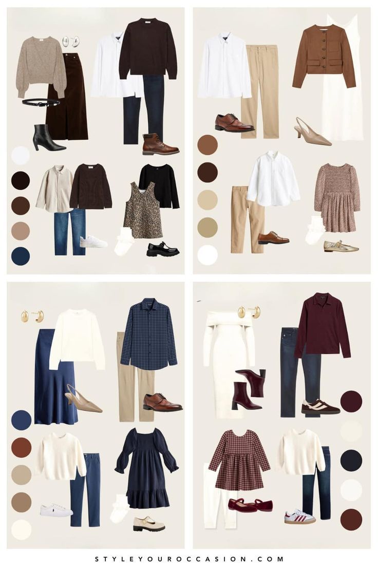 color choices for clothing and ideas of what to wear for photo sessions