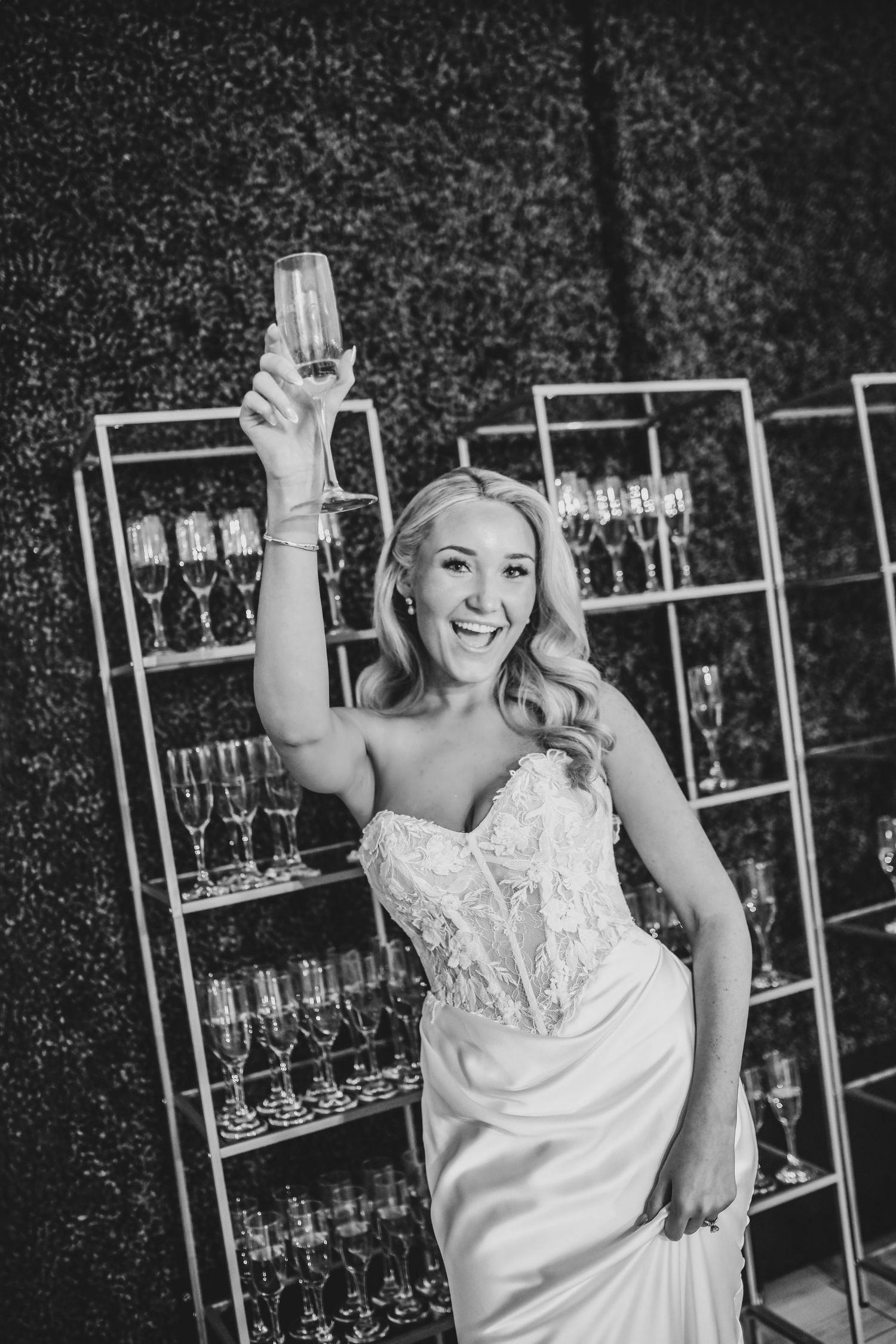 Beautiful bride celebrating on the dance floor at The Gardenia